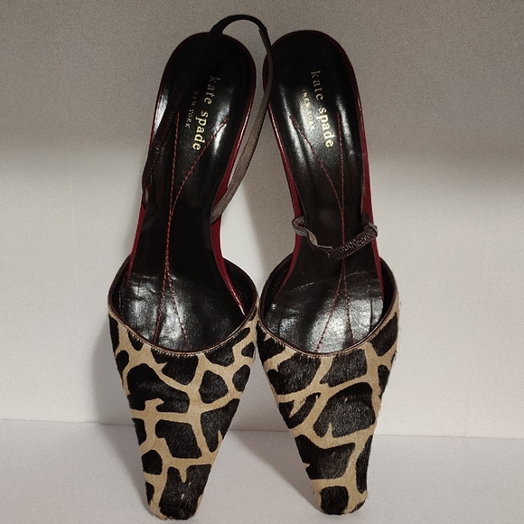 Kate Spade Animal Print Heels with Black and Tan Sale $55 - Picture 1 of 8